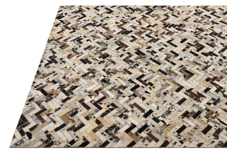 Detail image of 5' x 7' 10 Cowhide Leather Rug