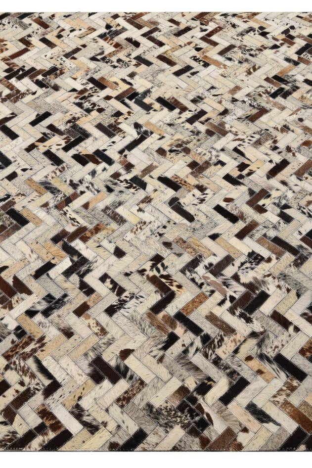 Detail image of 5' x 7' 10 Cowhide Leather Rug
