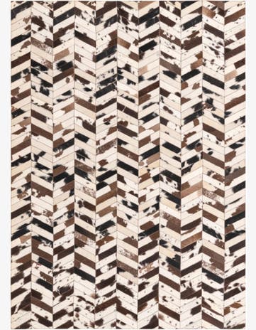 4' 9 x 6' 7 Cowhide Leather Rug