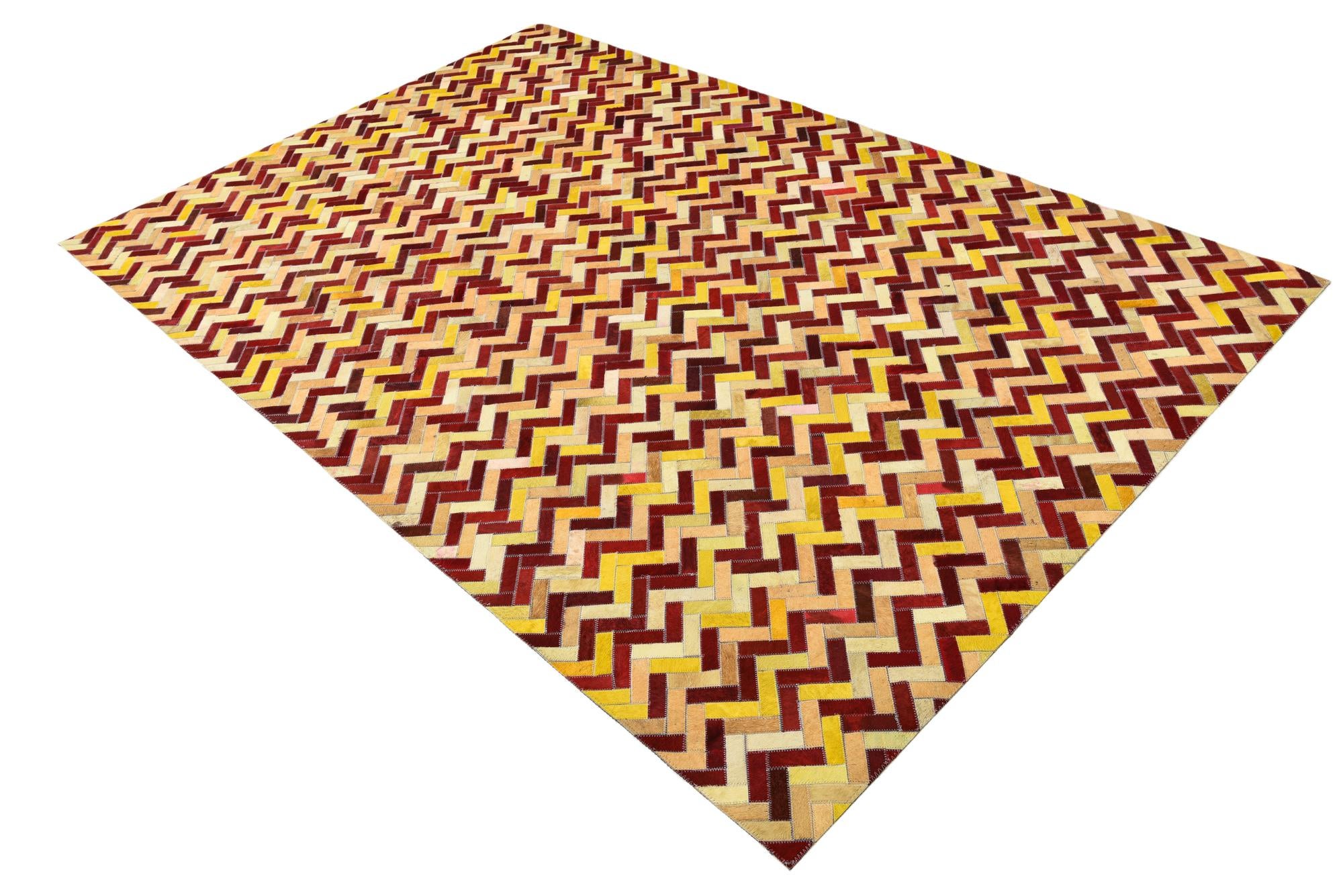 5' 2 x 8' Cowhide Leather Rug