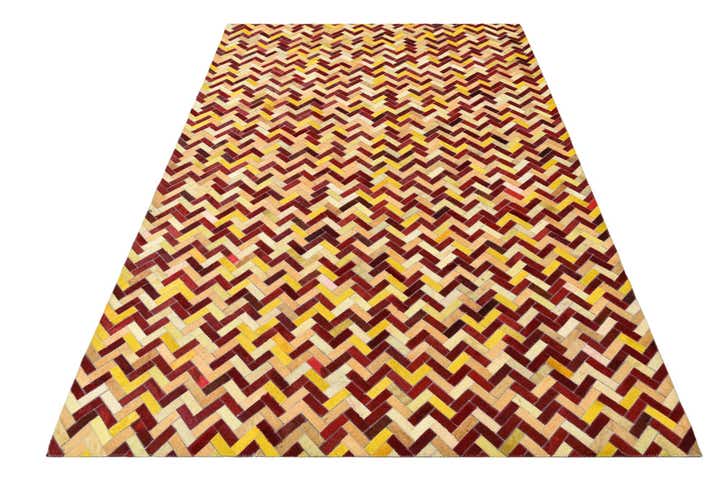 5' 2 x 8' Cowhide Leather Rug