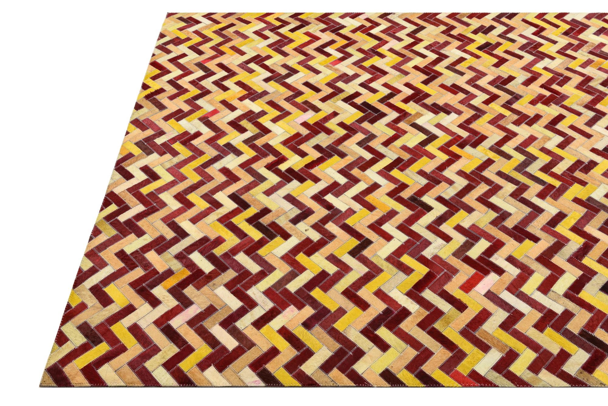5' 2 x 8' Cowhide Leather Rug