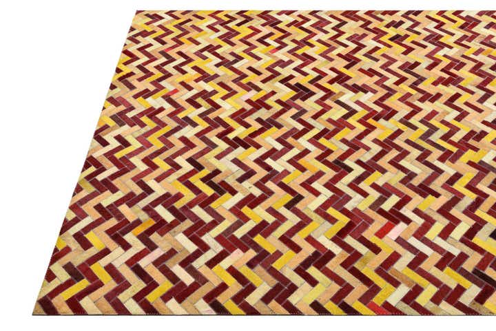 5' 2 x 8' Cowhide Leather Rug