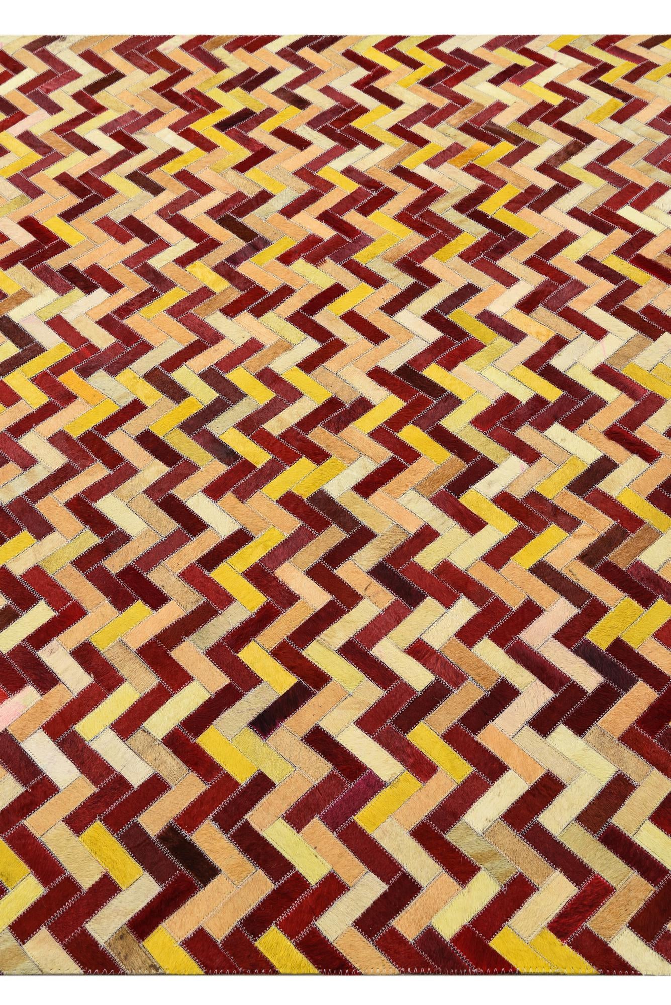 5' 2 x 8' Cowhide Leather Rug