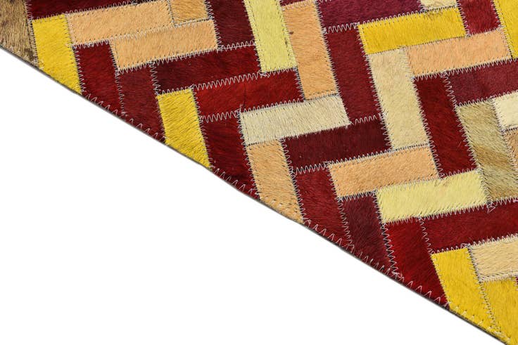 Detail image of 5' 2 x 8' Cowhide Leather Rug
