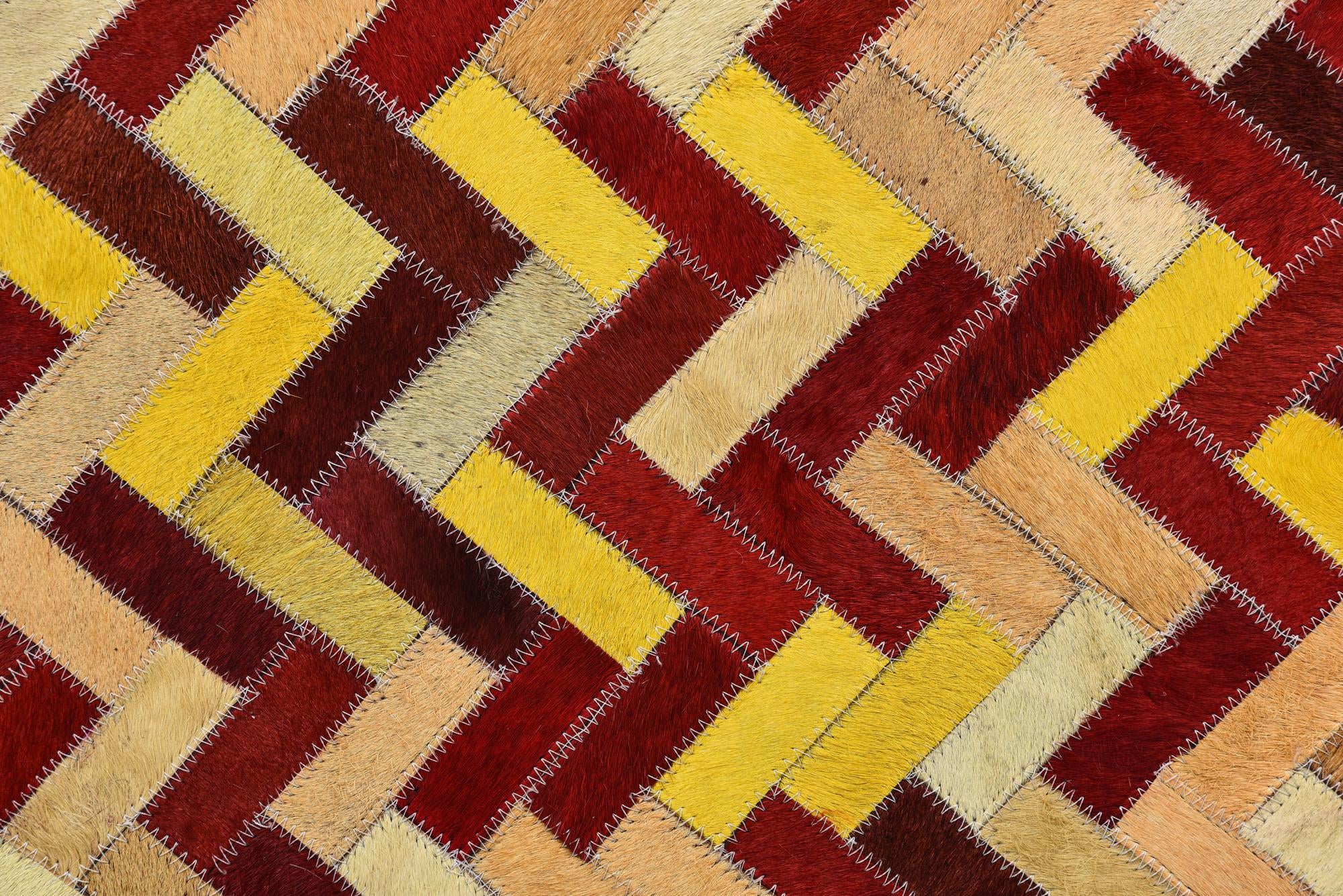 5' 2 x 8' Cowhide Leather Rug