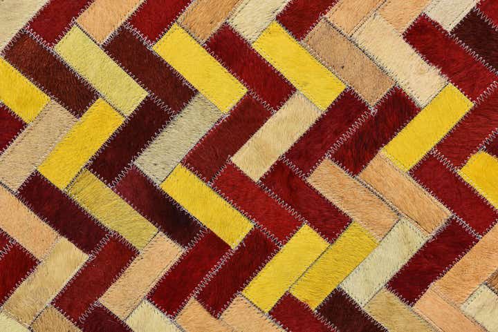 5' 2 x 8' Cowhide Leather Rug