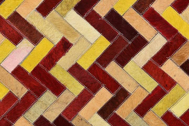 5' 2 x 8' Cowhide Leather Rug