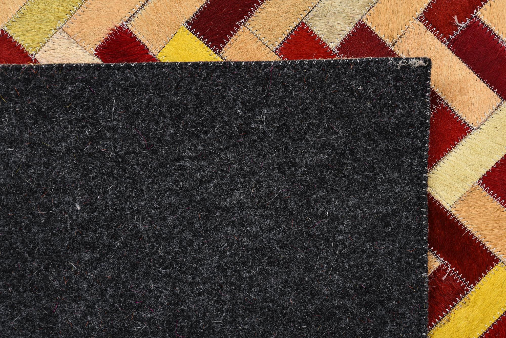 5' 2 x 8' Cowhide Leather Rug
