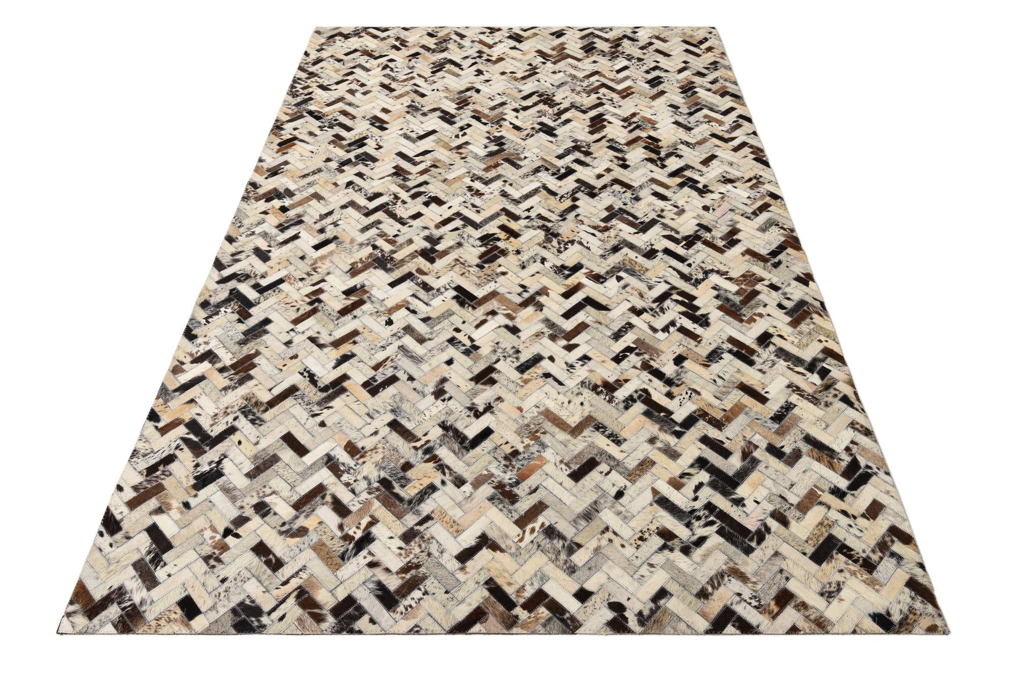 5' x 7' 10 Cowhide Leather Rug