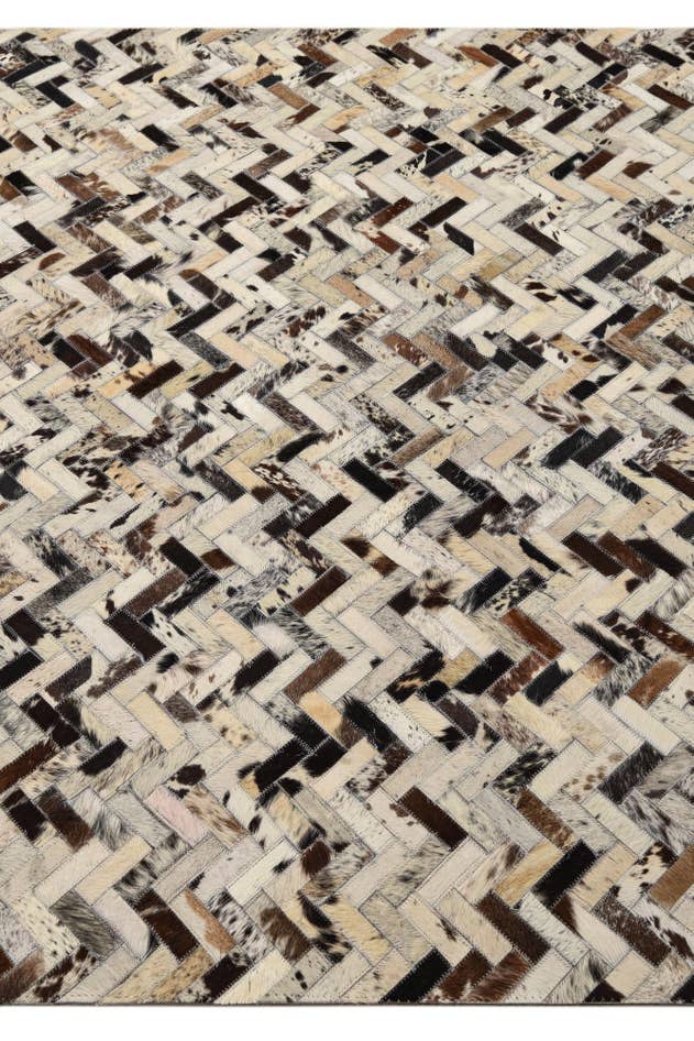 Detail image of 5' x 7' 10 Cowhide Leather Rug