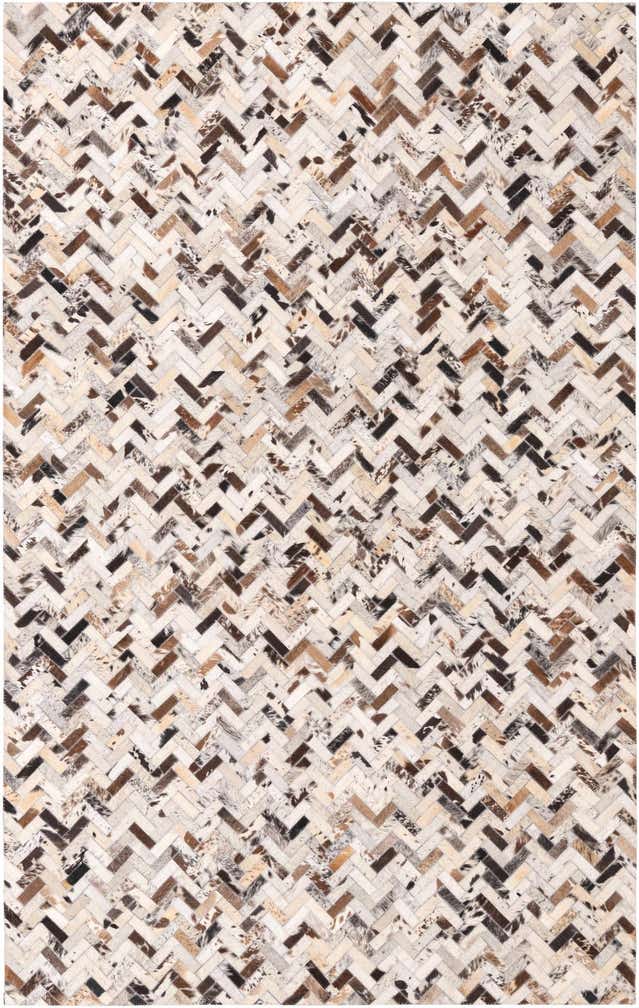 5' x 7' 10 Cowhide Leather Rug