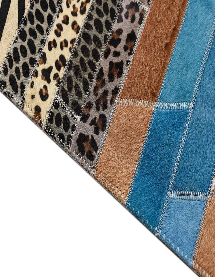 Detail image of 5' 1 x 8' 3 Cowhide Leather Rug