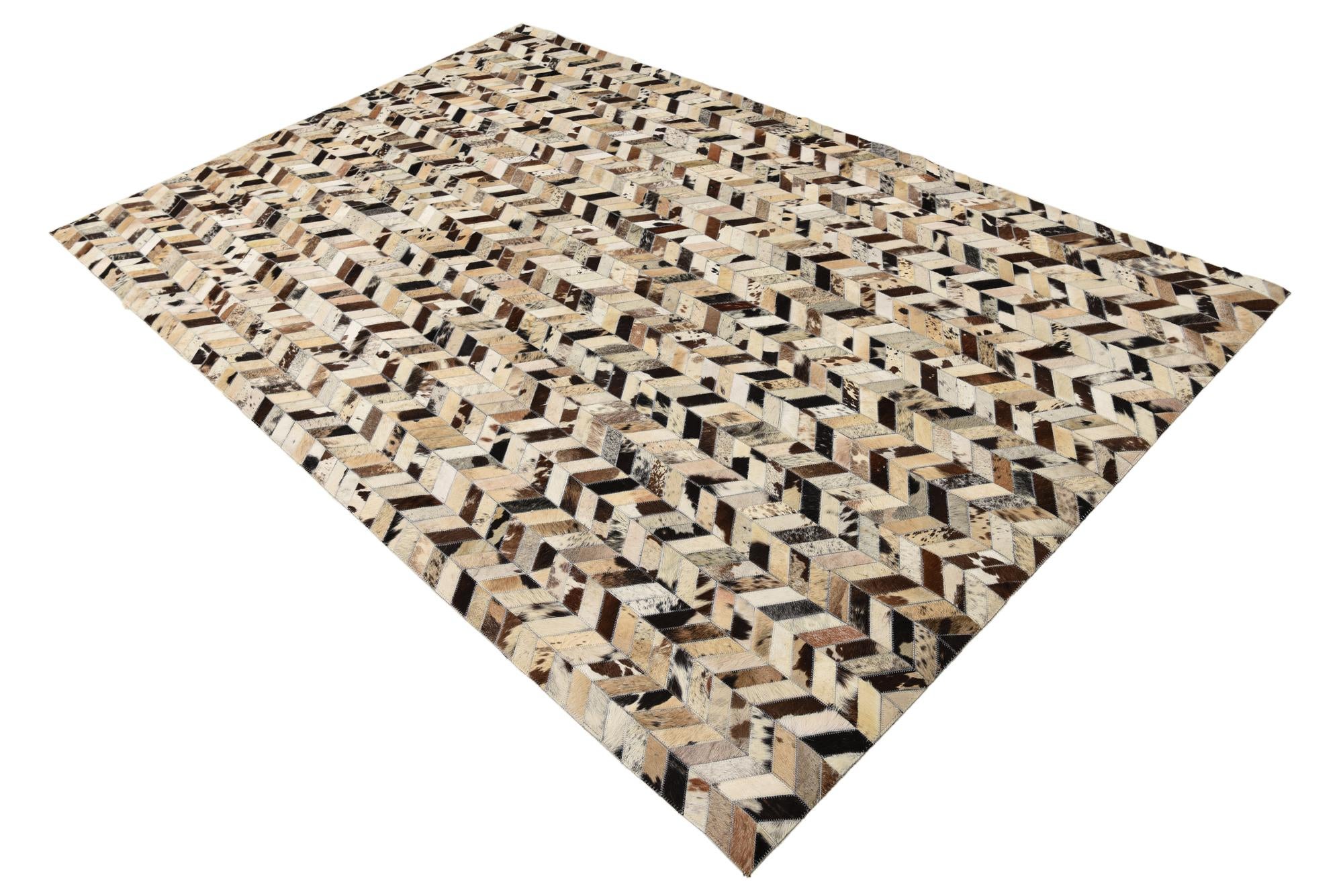 5' 2 x 8' Cowhide Leather Rug