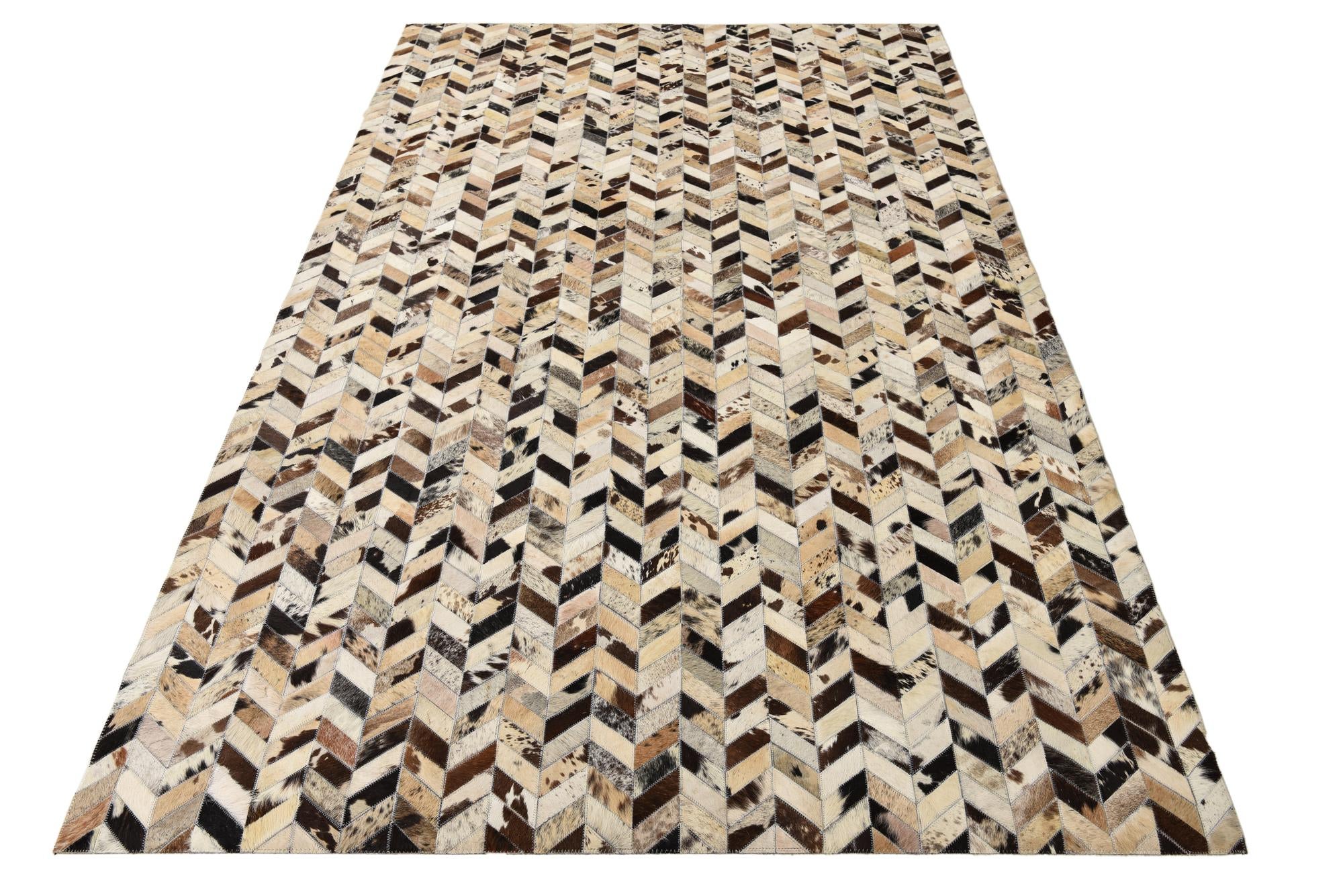 5' 2 x 8' Cowhide Leather Rug