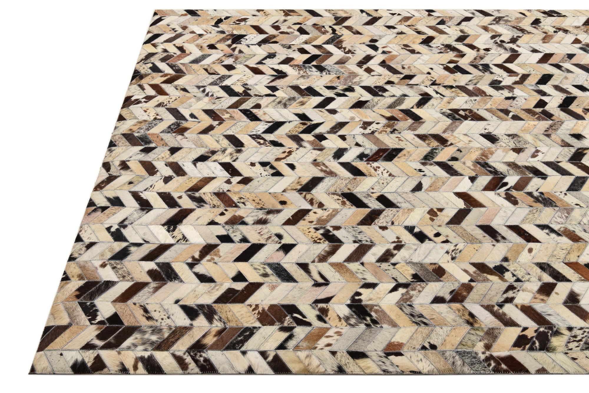 5' 2 x 8' Cowhide Leather Rug