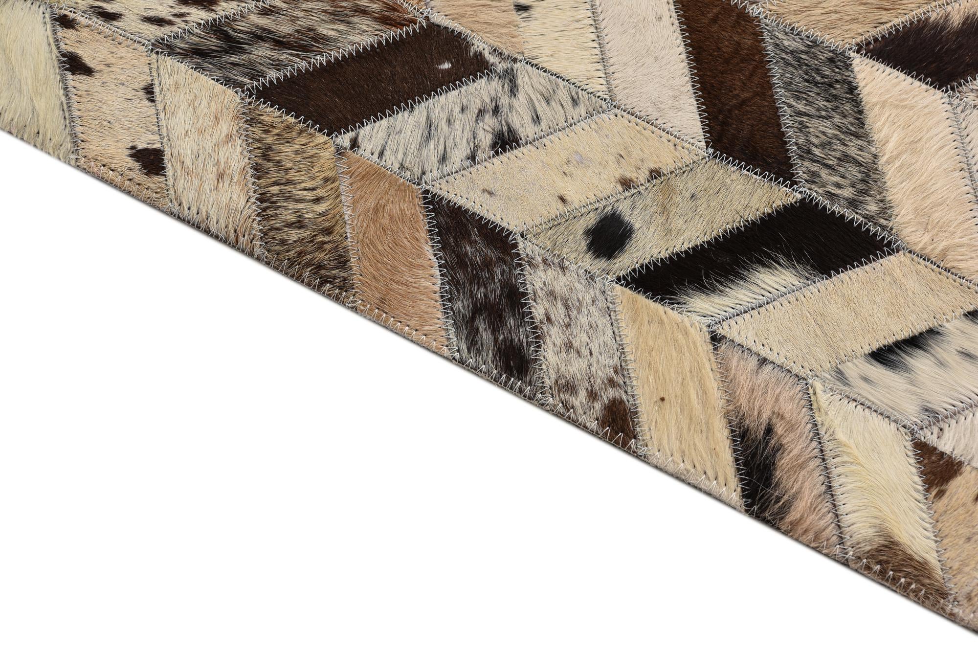 5' 2 x 8' Cowhide Leather Rug