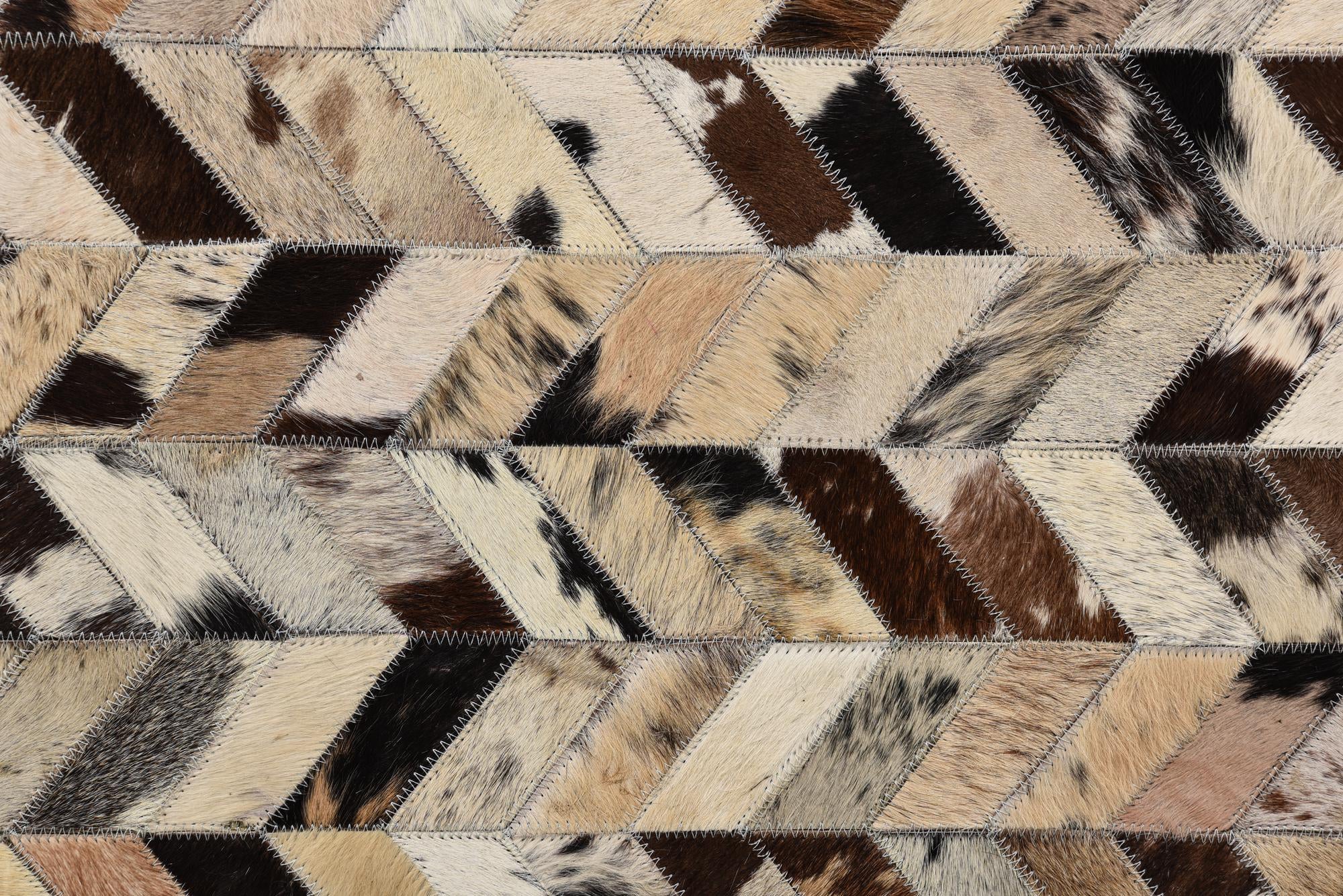 5' 2 x 8' Cowhide Leather Rug