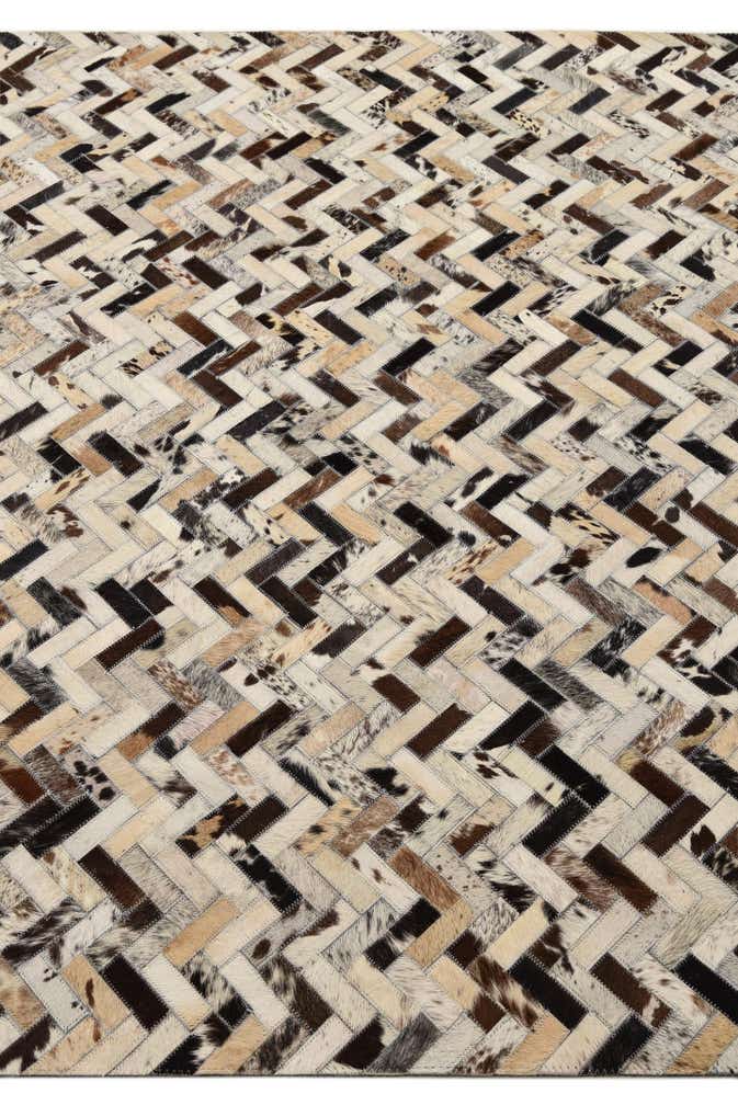 5' 2 x 8' Cowhide Leather Rug