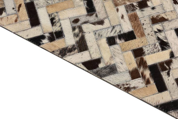 Detail image of 5' 2 x 8' Cowhide Leather Rug
