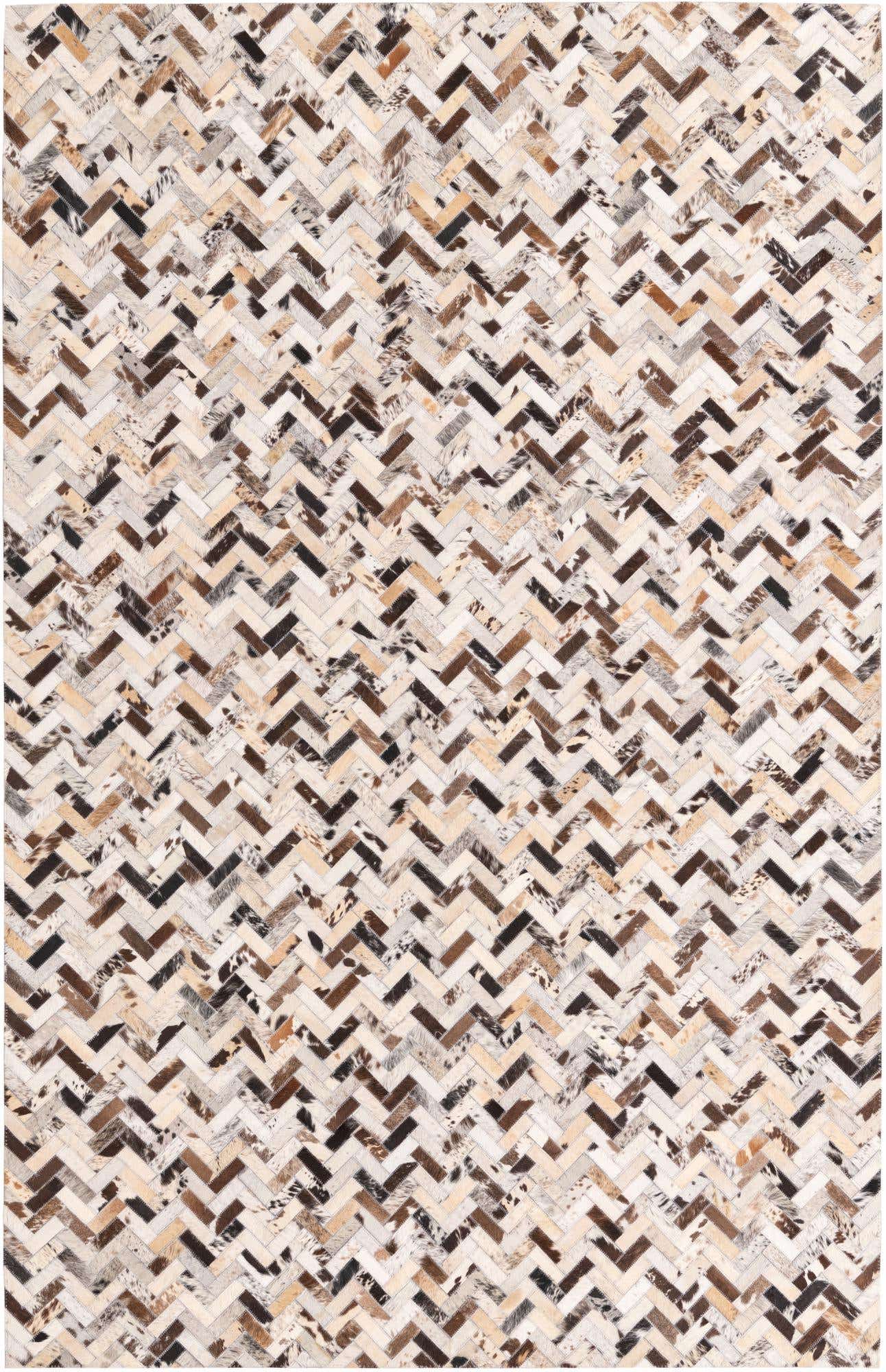 5' 2 x 8' Cowhide Leather Rug