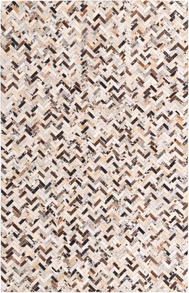 5' 2 x 8' Cowhide Leather Rug