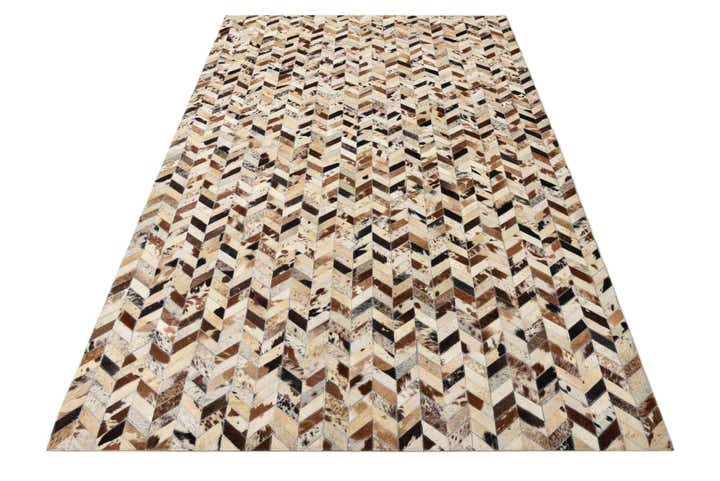 5' 2 x 8' Cowhide Leather Rug