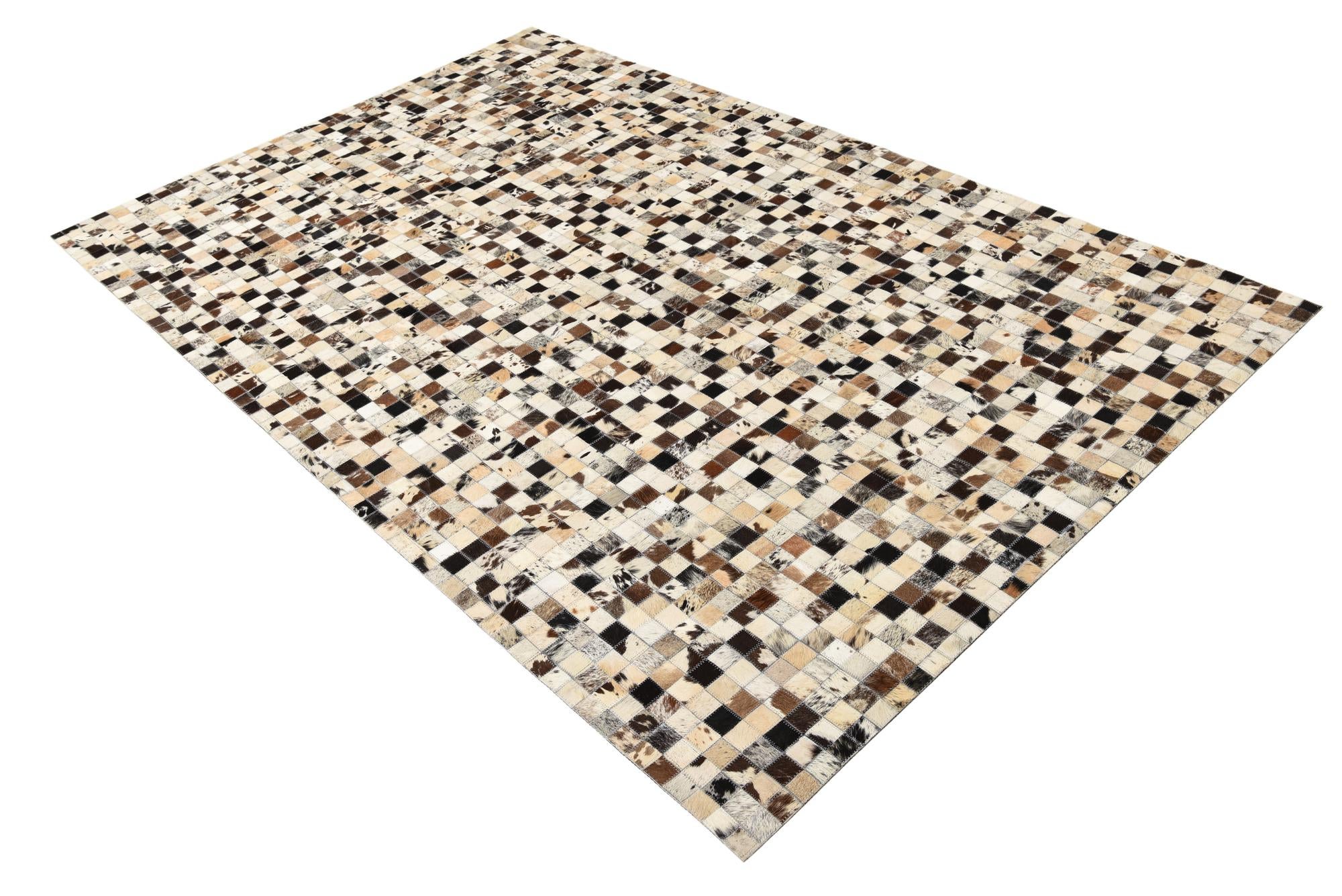 5' 1 x 8' Cowhide Leather Rug