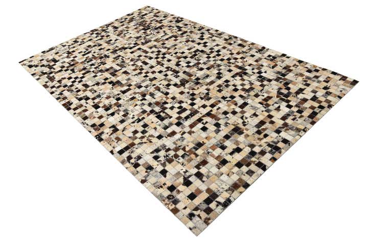 5' 1 x 8' Cowhide Leather Rug