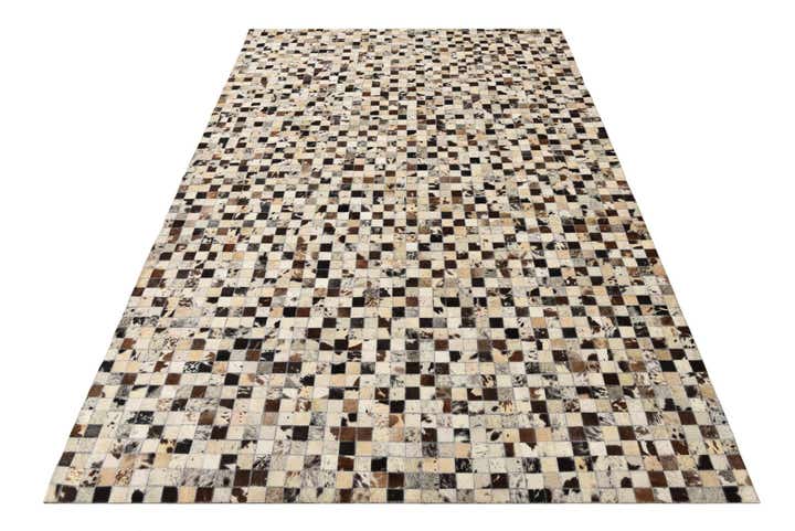 5' 2 x 8' Cowhide Leather Rug