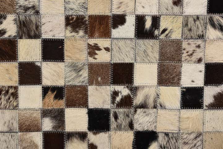 5' 2 x 8' Cowhide Leather Rug