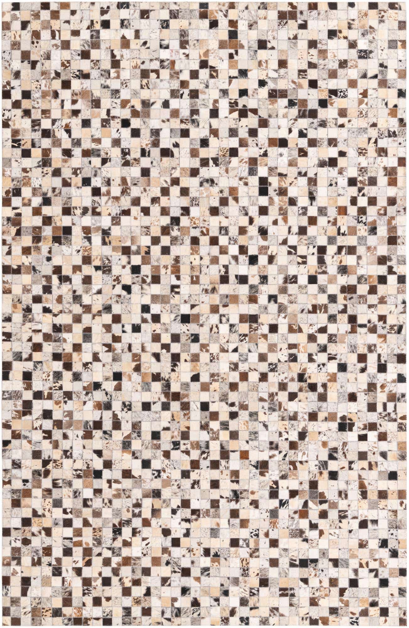 5' 2 x 8' Cowhide Leather Rug