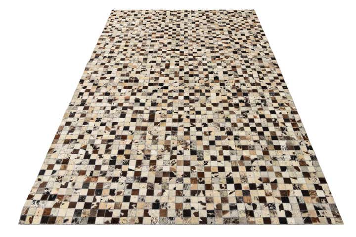 5' 2 x 8' Cowhide Leather Rug