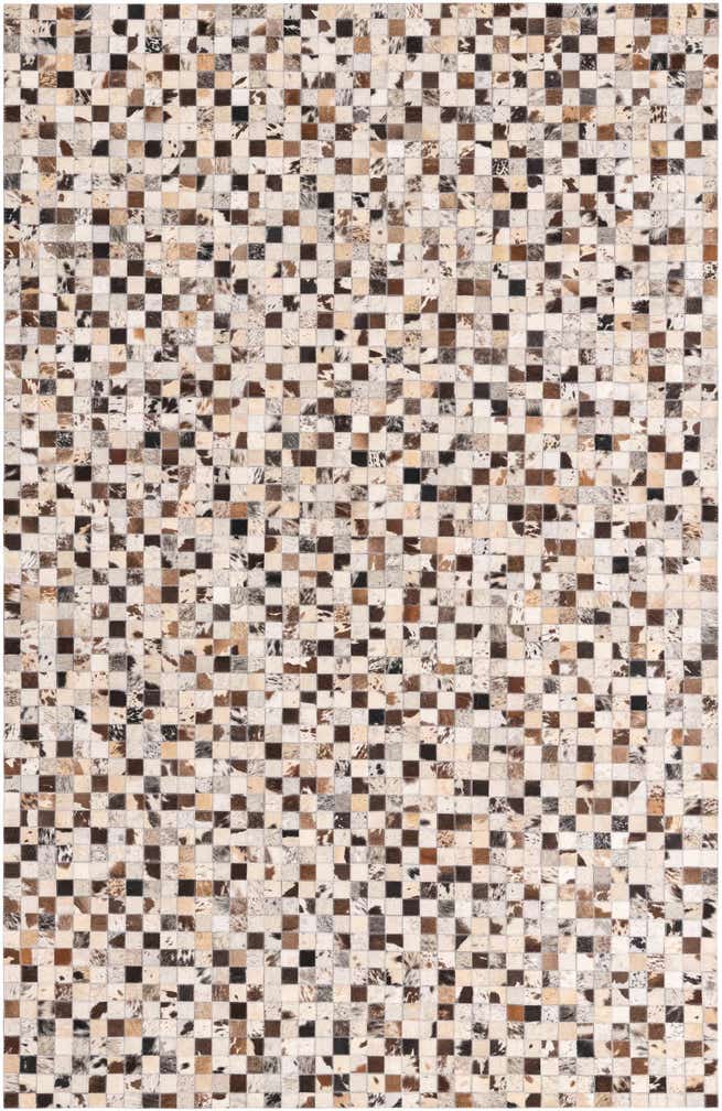 5' 2 x 8' Cowhide Leather Rug