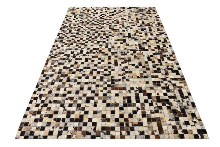 5' 1 x 8' Cowhide Leather Rug