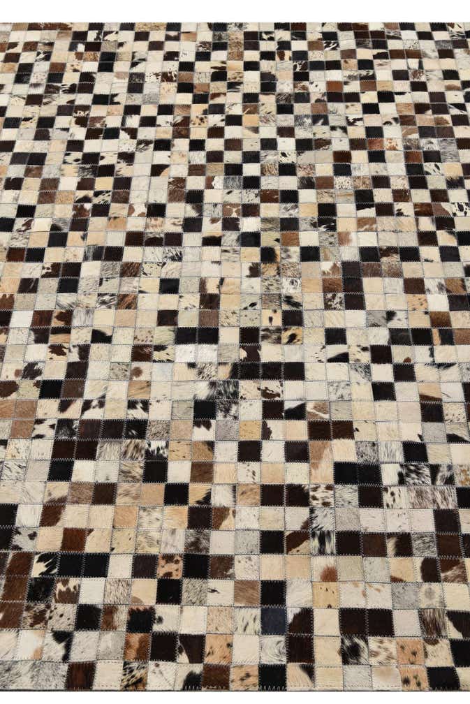 5' 1 x 8' Cowhide Leather Rug
