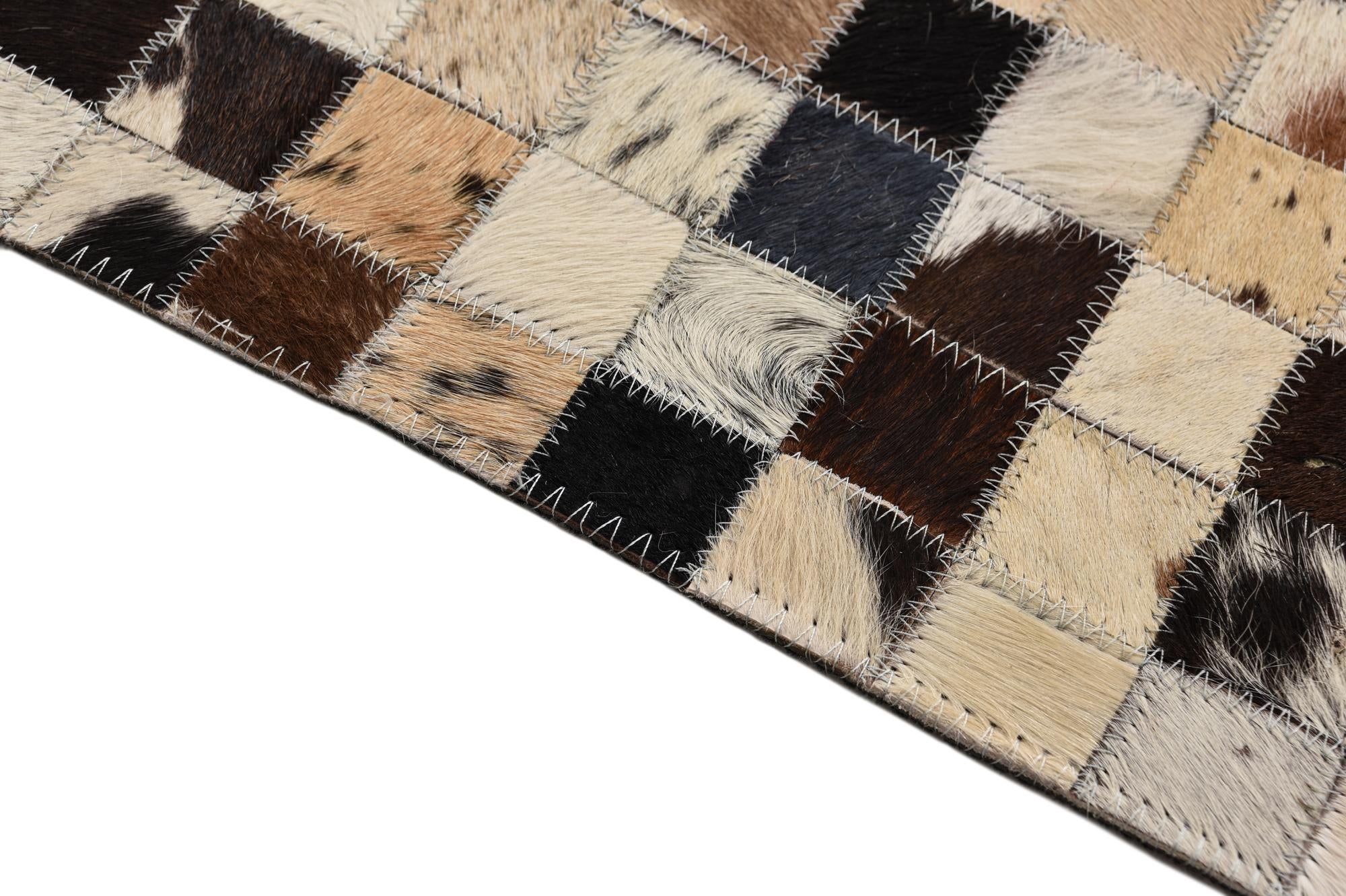5' 1 x 8' Cowhide Leather Rug