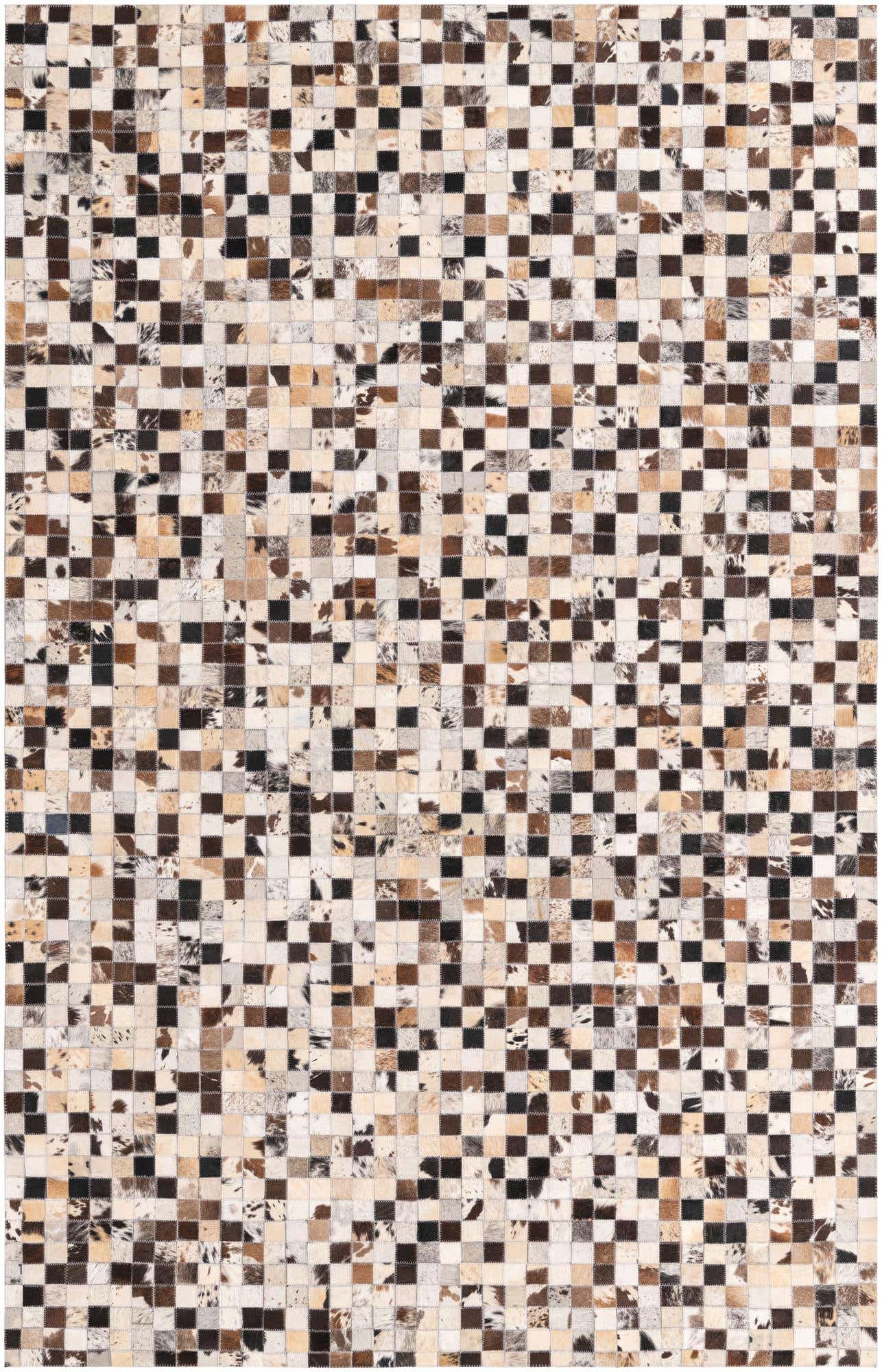 5' 1 x 8' Cowhide Leather Rug