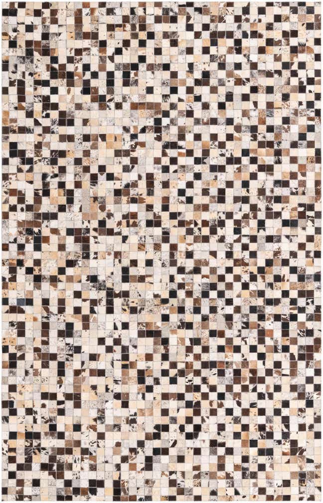 5' 1 x 8' Cowhide Leather Rug