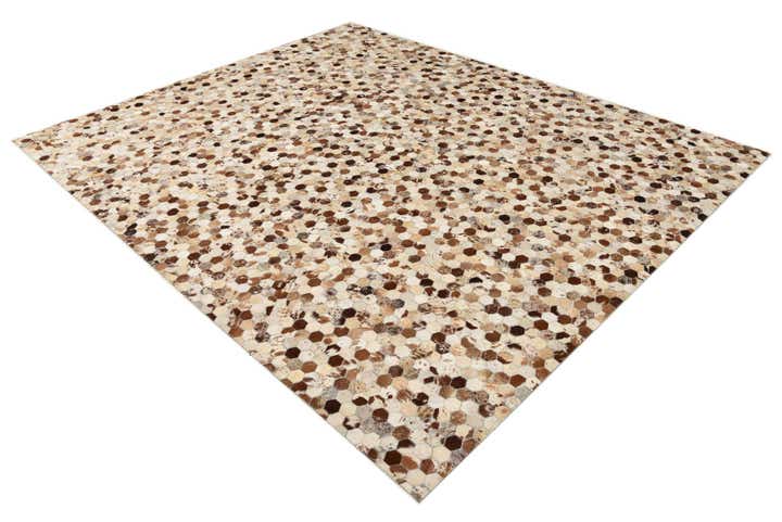 8' 1 x 10' Cowhide Leather Rug