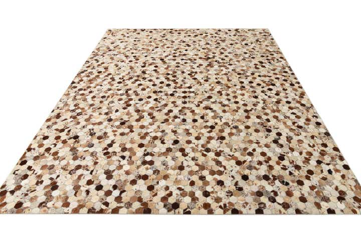 8' 1 x 10' Cowhide Leather Rug