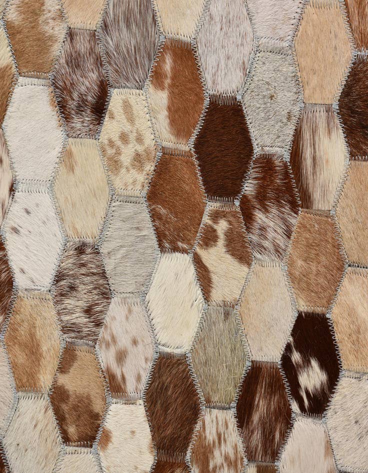 Detail image of 8' 1 x 10' Cowhide Leather Rug