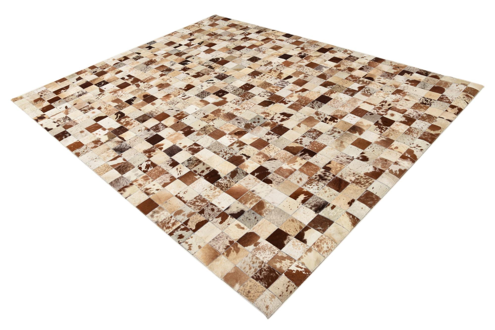 8' x 9' 10 Cowhide Leather Rug
