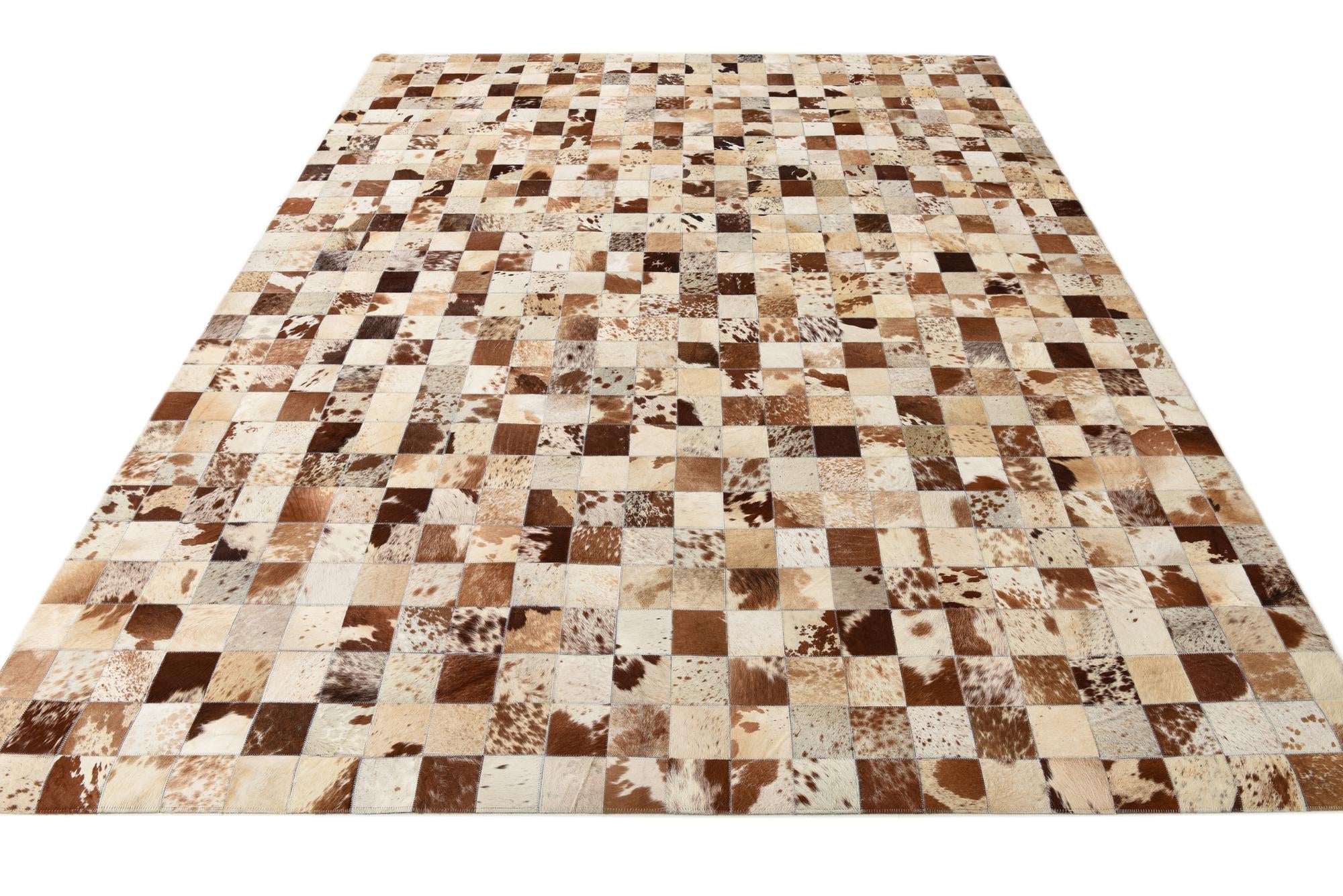 8' x 9' 10 Cowhide Leather Rug