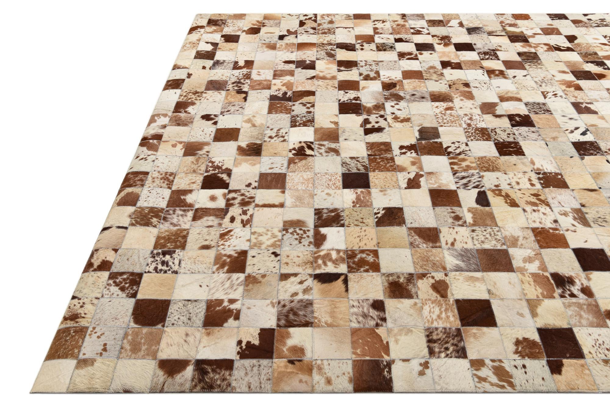 8' x 9' 10 Cowhide Leather Rug