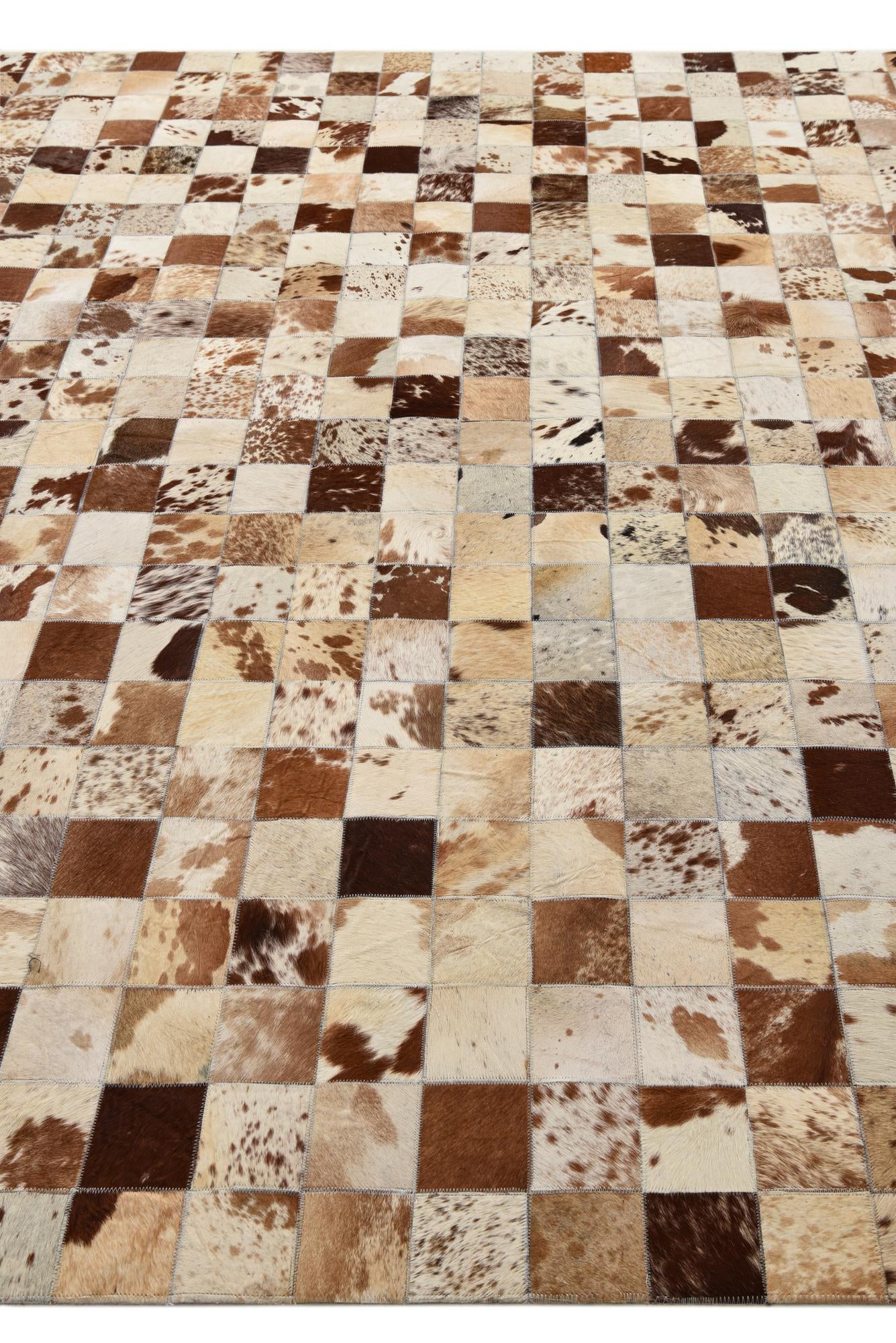 8' x 9' 10 Cowhide Leather Rug