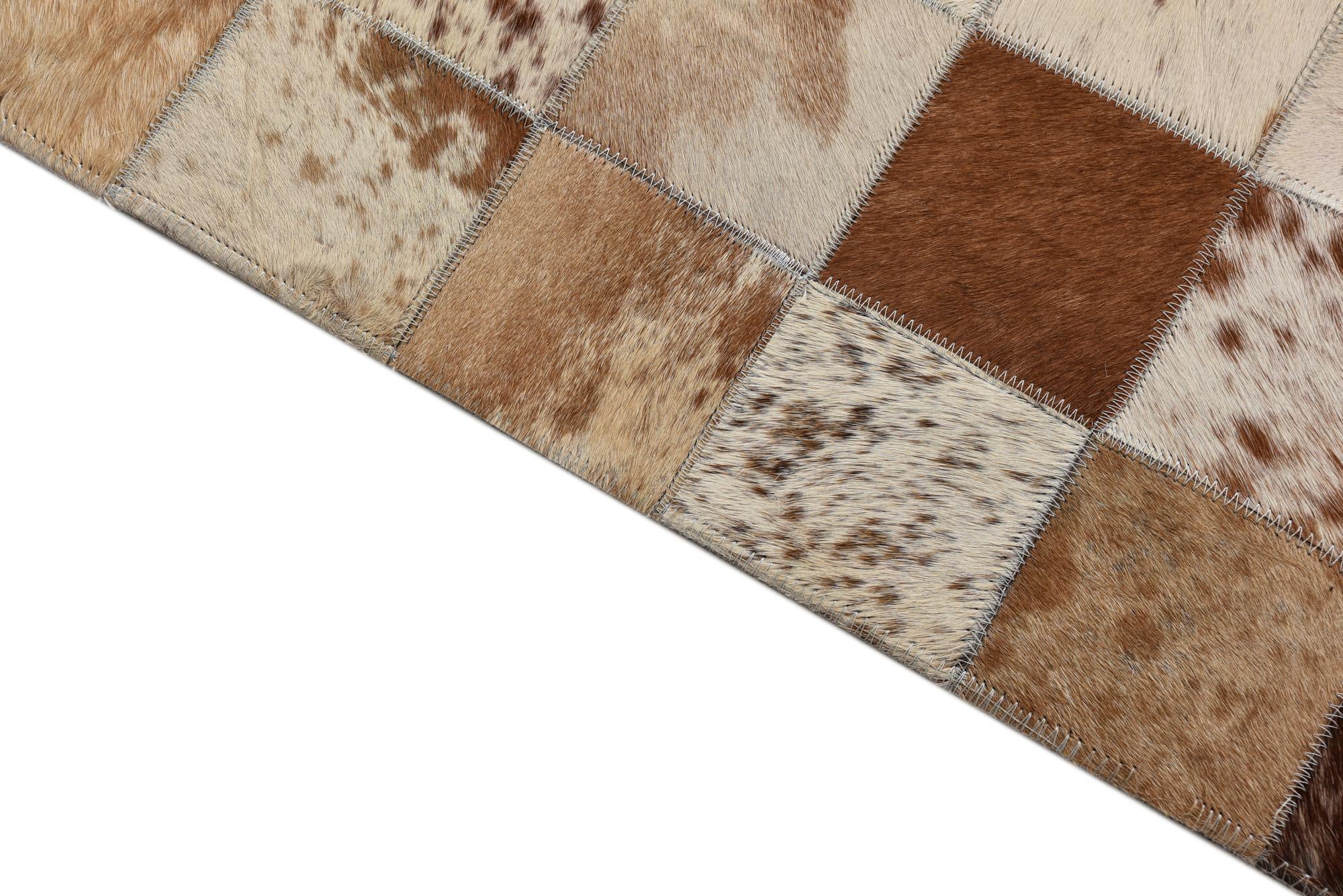8' x 9' 10 Cowhide Leather Rug