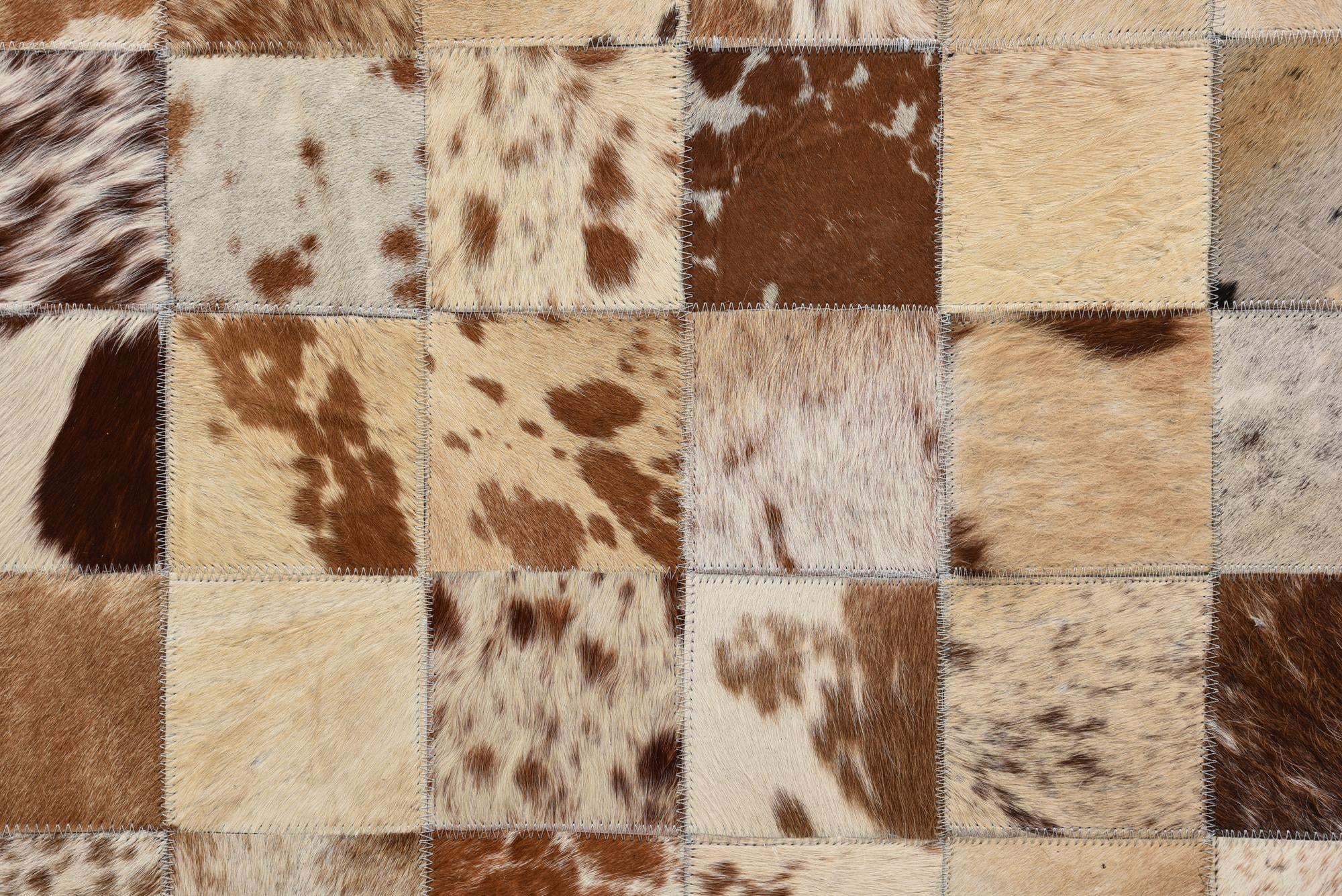8' x 9' 10 Cowhide Leather Rug