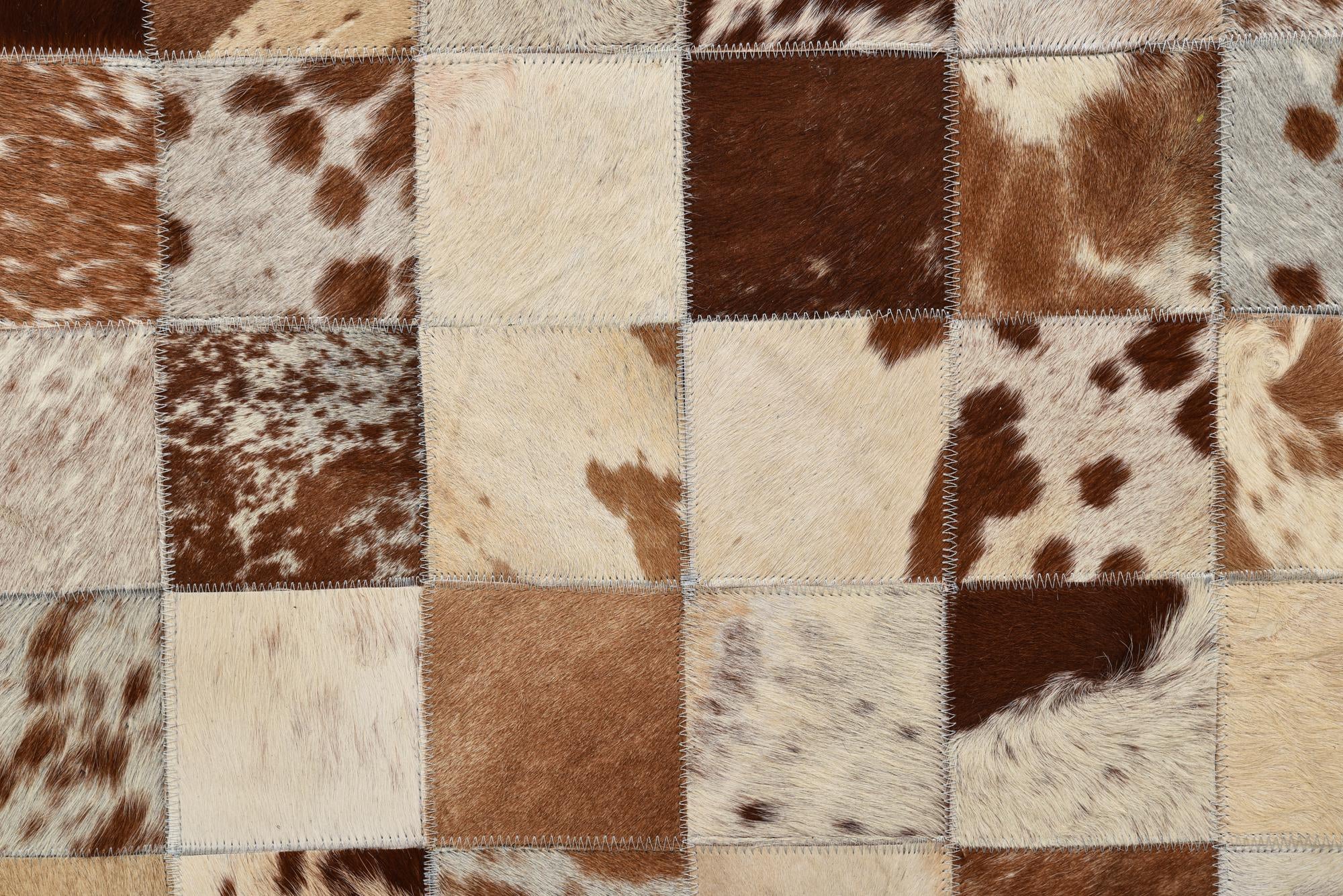 8' x 9' 10 Cowhide Leather Rug