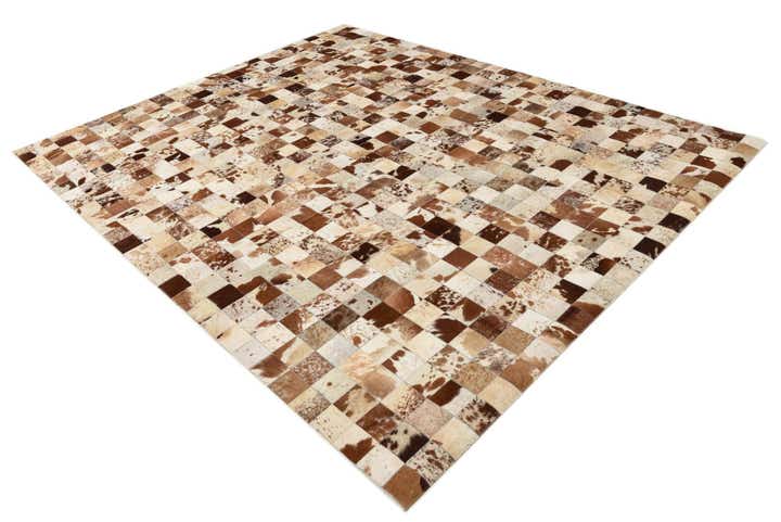 8' x 9' 10 Cowhide Leather Rug